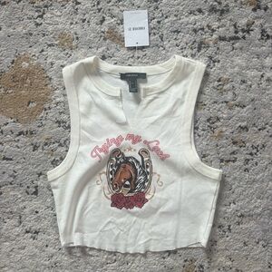 NWT Forever 21 Cowgirl Graphic Tank Top